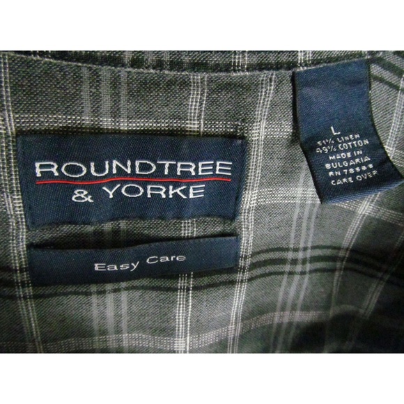 Roundtree & Yorke Men's Shirt Sz L Short Sleeve - Picture 3 of 4